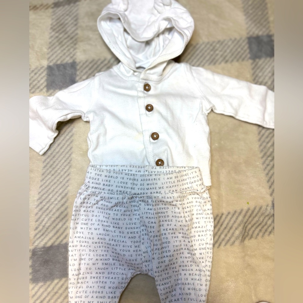 White Baby Hoodie and Pants Set